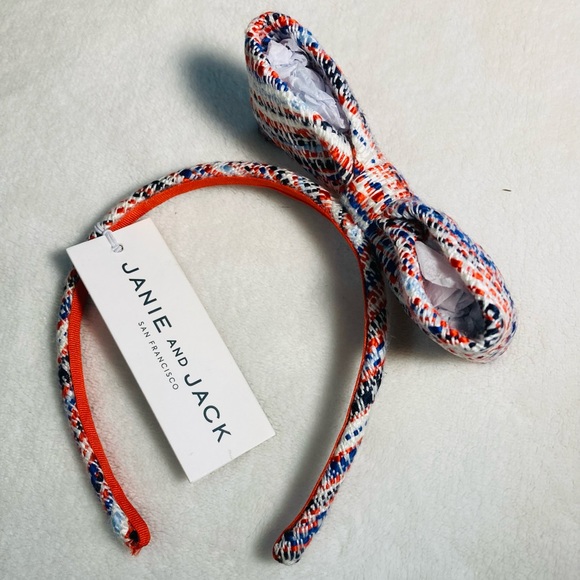 Janie And Jack Girls Colorful Textured Large Bow Headband OS - Picture 2 of 5